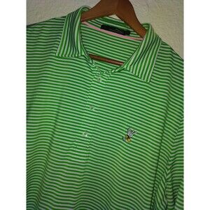 Ralph lauren winged foot RLX Golf striped Men XL Shirt Short sleeve green white